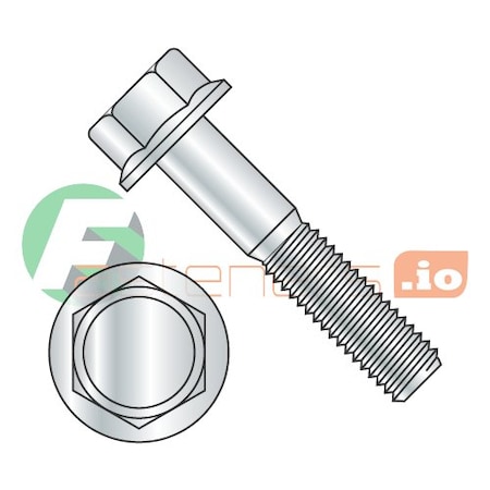 Newport Fasteners Class 8.8, M10-1.50 Flange Bolt, Zinc Plated Steel, 60 mm L, 200 PK 815492